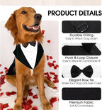 Kuoser Dog Tuxedo, Dog Suit and Bandana Set, Dogs Costume with D-Ring | Formal Dog Outfit with Detachable Bowtie Collar for Wedding, Birthday, Party, Christmas, Halloween, Black M