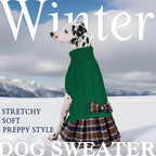 KYEESE Dog Sweater Dress Turtleneck Thick Knit Pullover for Cold Weather | Stretchy Fit, Lightweight & Warm, Cozy Knit Comfort, Cute Bow Accent, Gentle on Sensitive Skin, Comfortable Daily Wear