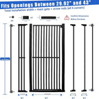 SHYUJAJIE 71 Inch Extra Tall Pet Gate for Cats | 29.92"-43" Adjustable Wide Dog Gates,Pressure Mounted Walk Through Tall Pets Gate for Doorways,Hallway,Stairs,White