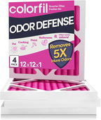 12x12x1 Air Filter (4-Pack) | Made in the USA | Color Changing | Remove Cat and Dog Odor | MERV 8 for Pet Hair Dander and Dust | 11.75"x11.75"x0.75" Exact Size