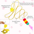 Leitee 15.2" X 10" X 8" 100 Pcs Cat Bed Storage Basket Gift Cat Variety Toys Set Cotton Rope Basket, Fish Mice Pet Bell Colorful Crinkle Balls Spring Toy for Kitten Swat Interactive (Basic,Pink,White)