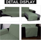 Easy-Going Sofa Slipcover L Shape Sofa Cover Sectional Couch Cover Furniture Protector Mat for Pets Dog Cat (X-Large,Greyish Green/Greyish Green) | Soft Sofa Slipcover For Dogs, Fits Left/Right Chaise Lounge Protector, Water Resistant Mat For Living Room