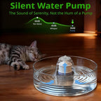 Glass Cat and Dog Water Fountain 90oz/2.7L, Compatible with Replacement Filters 8 Pcs (with 4 Sponges)