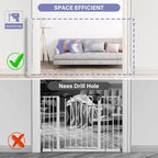 PRObebi Retractable Dog Gate for the House Extends to 54" Wide 34" Tall, Gates for Baby Indoor, Stair Gate for Outdoor, Staris, Hallways, Doorways, Deck, Porch, Need Drilling
