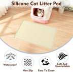 Cat Litter Mat 24" x 16",Soft Silicone Material, Easy Clean Waterproof No Slip Litter Tray Mat, Durable Cat Mat For Indoor,Garden