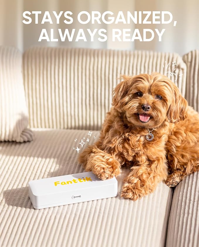 Fanttik F2 Master Pet Quiet Dog Nail Grinder, Safe Pet Nail Trimmer | Electric Rechargeable, LED Light, 5-Speed Variable Paws Grooming Tool Kit, DIY Name Tags for Small Medium Dogs & Cats, White