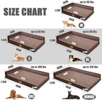 Patas Lague Orthopedic Extra Large Dog Bed Pet Sofa Beds 56''X40''Brown | L Bolster Egg-Crate Foam Dog Couch For Large Sized Dogs, Waterproof Removable Washable Cover, Pet Mat with Nonskid Bottom