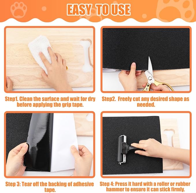 Pet Nail Self Adhesive Replacement Emery Paper,10in*13ft, White | Fits Most Dog Scratch Pad DIY on the Places Where Pets Like to Scratch Alternatives to Cat and Dog Nail Clippers