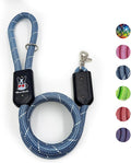 Warren London Climbing Rope Dog Leash – 5 ft Night-Safe Reflective Rope w/Padded Handle & Swivel Clip | Blue & White Nautical Strength for All Breeds