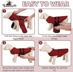 Queenmore XXS Dog Sweater, Soft Fleece Vest Pullover Dog Jacket with Leash Hole, Warm Winter Dogs Clothes Cold Weather Doggy Dachshund Sweaters for Small Dogs Cats Boy or Girl (Burgundy, XXS)