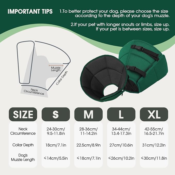 Dog Cone Collar After Surgery for Medium Dogs, Adjustable Soft Recovery Cone for Dogs to Stop Licking Biting, Comfortable Pet Elizabethan Alternative for Wound Healing