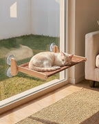 JKXJKX Foldable Cat Window Perch - 44Lbs Heavy Duty Hammock with Strong Suction Cups & Wooden Frame, Space Saving Kitty Bed Seat for Large Indoor Cats