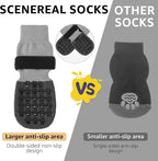 SCENEREAL Dog Socks to Prevent Licking Paws for Hot/Cold Pavement Anti Slip, Dog Shoes for Hardwood Floors, Dog Boots & Paw Protectors with Grippers for Small Medium Large Senior Dogs