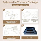EHEYCIGA Orthopedic Dog Beds Large Sized Dog, Waterproof Washable Pet Bed | Non-Slip Bottom and Egg-Crate Memory Foam XL Dog Couch Bed with Washable Removable Cover, Navy