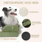 Comfort Expression Orthopedic Dog Beds for Large Sized Dog with Bolster | Waterproof Dog Couch Bed with Washable Cover & Non-Slip Bottom, Supportive Egg Crate Foam Large Pet Bed, 36x27 Inch