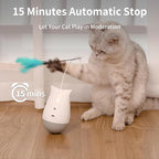 DOEL Cat Toys Interactive for Indoor, Rechargeable Automatic Rotating Feather Wand Toy, Tumbler Design, Electric Fun Tracker Exercise Gift, Stimulate to Chase and Hunting, for Bored Cats Kitten