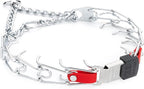 Herm Sprenger Chrome Plated Steel Dog Collar with Quick Release ClicLock Buckle and Biothane Insert Training Collar for Dogs Made in Germany (Cherry Red, 22in x 3.0mm(Neck Size up to 18-19in))