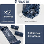 Fei & Eve Dog Poop Bags 8 Rolls, Extra Thick 25 Micron & 100% Leak-Proof | Unscented, Full Blackout & Odor-Locking, Stretch Resistant, Easy to Tear off, Waste Bags