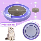 Interactive Cat Ball Track Toy for Indoor Cats, Cat Scratching Board & Exercise Set for Bored Indoor Adult and Kitten Mental & Physical Stimulation, with Spare Ball to Prevent Loss (Purple)