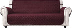 Ameritex Couch Sofa Slipcover 100% Waterproof Nonslip Quilted Furniture Protector Slipcover for Dogs, Children, Pets Sofa Slipcover Machine Washable (Burgundy, 78'')