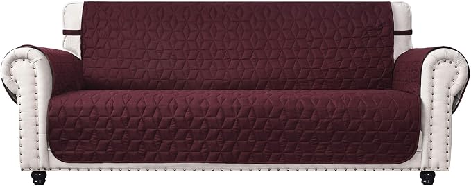 Ameritex Couch Sofa Slipcover 100% Waterproof Nonslip Quilted Furniture Protector Slipcover for Dogs, Children, Pets Sofa Slipcover Machine Washable (Burgundy, 78'')