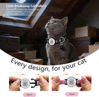 Peace of Mind Cat Collar 2-Pack: QR Code Tag with Permanent Online ID + Breakaway Reflective Collar, Scan for Immediate Contact if Lost (Pink & Black)