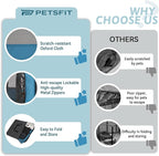 PETSFIT Portable Dog Playpen 36", Removable Waterproof Mat, Zippered Roof | 3-Second Setup, Collapsible Storage, RV Camping Travel, Indoor Outdoor Use, Medium Dogs and Cats, 36"L x 36"W x 21"H