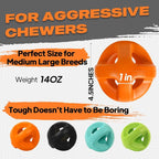 Fida Natural Rubber Dog Balls for Aggressive Chewers, Durable Dog Chew Toys for Large Dogs, Interactive Fetch & Tug of War Toys for Medium Large Breed Non-Toxic Dish Washable,4.5 * 4.5"