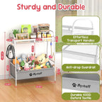Kaiferty Large Dog Toy basket, Toy Box for Dogs, Pet Toys Bin Dog Metal Wire Basket for Toys, Food Storage, Storage Organizer Chest Storage, Toy Box for Living Room Area (White)