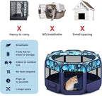 Pop Up Pet Playpen and Whelping Box, 48 x 48 x 24 in, Navy Blue | 48 x 48 x 24 in for pets up to 50 lb; waterproof 600D Oxford base, locking zippers, shade top, carry bag, and 16 oz bowl.