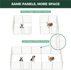 FXW Homeplus Indoor Dog Playpen with Divider Connectors, 32" H, 16 Panels | Calm Indoor Play Area, Two-Zone Layout, For Small & Medium Dogs, Patented