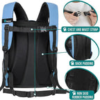 PetAmi Dog Backpack Carrier for Small Medium Dogs Large Cats up to 18 lbs, 2 Side Entry, Structured No-Collapse Frame, Airline Approved Ventilated Pet Backpack for Hiking Camping Travel, Light Blue