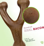 Benebone 2-Pack Wishbone Chew Toy for Aggressive Chewers, Real Bacon, Large