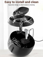 Kastty 3.5L/118oz Large Capacity Cat Water Fountain for Cats Indoor FS77 | Ultra Quiet Pet Water Fountains Water Level LED Light Multi-Filtration BPA-Free, Automatic Cat Fountain Easy Cleaning (Black)