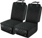 PETICON Waterproof Front Seat Car Cover 2 Pack, Full Protection | Dog Car Seat Cover with Side Flaps, Nonslip Scratchproof Captain Chair Seat Cover Fits for Cars, Trucks, SUVs, Jeep, Black