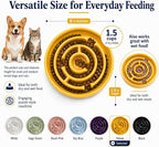Ceramic Slow Feeder Dog Bowl, 1.5 Cup Puzzle Dish for Small Medium Dogs | Glazed ceramic maze bowl with 1.5-cup capacity for dry or wet food, sized for small and medium dogs