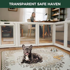FXW AuraSpace Clear Acrylic Indoor Dog Playpen, 30" H, 8 Panels, White | Open View, Modern Home Fit, No Climbing Bars, Tool-Free Setup, For Small & Medium Dogs