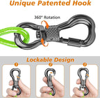XiaZ Dog Tie Out Cable, Heavy Duty Dog Chains for Outside with Lockable Hook, Pet Runner Cable Leads for Yard, Dogs Line Tether for Small Medium Dogs Up to 250 LBS (50FT, Green)