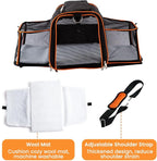 Pet Carrier Airline Approved, 17x11x11 TSA Travel Carrier | 5-Side Expandable Entry, Lightweight Alloy Frame, Collapsible Storage, Washable Wool Mat, Comfortable Bag for Cats & Dogs