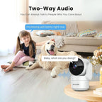AMOROM Home Camera, Baby/Elderly/Dog/Cat Camera | AI Smart Detection & Alarm, 2-way Talk, Night Vision, 2.4G WiFi App Control, Cloud & SD Card Storage, Alexa Assistant, 1 Pack
