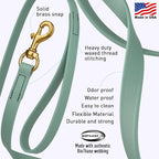 Viper Biothane K9 Working Dog Leash Waterproof Lead for Tracking Training Schutzhund Odor-Proof Long Line with Solid Brass Snap for Puppy Medium and Large Dogs, 15ft Sage Green