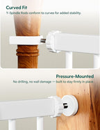 Babelio Pressure Mounted Baby Gate for Stairs, 26-40" Wide Dog Gate,2 Pack | Triple-lock System; Pressure/Wall Mount; Auto-close; 200N Impact Tested; Easy Install for Doorways, Kitchen, Hallway, White