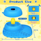 Dog Licking Bowl with Rolling Ball - 2-in-1 Anti-Slip Slow Feeder Dog Bowls w/Lick Mat for Liquid and Thick Treat, 150ml Licking Bowl for Anxiety Relief, Fits Small Medium Large Dogs & Cats Blue 2Pcs