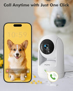 Dzees 2K Indoor Security Cameras, 360° WiFi Pet Camera, 4-Pack | Phone app, 5GHz and 2.4GHz WiFi, wired design, 2-way audio, motion tracking, night vision