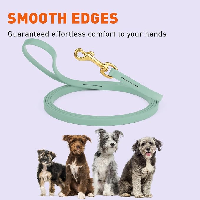 Viper Biothane K9 Working Dog Leash Waterproof Lead for Tracking Training Schutzhund Odor-Proof Long Line with Solid Brass Snap for Puppy Medium and Large Dogs, 15ft Sage Green
