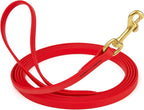 Viper Biothane K9 Working Dog Leash Waterproof Lead for Tracking Training Schutzhund Odor-Proof Long Line with Solid Brass Snap for Puppy Medium and Large Dogs, 15ft Cherry Red