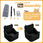 Topmart Dog Car Seat for Small Medium Dogs Under 35lbs, Cozy Pet Seat | Foam Safety Dog Booster Seat for Back Seat, Pet Bed for Car with Safety Tether, Storage Pockets, Machine Washable Cover Black