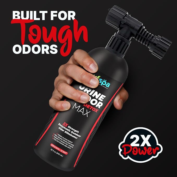 MAX Urine & Odor Turf Detox Double-Strength Cleaner, 32 oz, 2-Pack | Sprayers and odor eliminator for artificial grass, turf, concrete and patios; enzymatic pet urine cleaner for dogs and cats