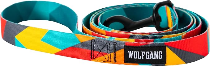 Wolfgang Heavy Duty Dog Leash, Pull-Tested to Over 800 lbs for Walking & Training, ShatterShapes Print, Large