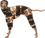 D Doggy Star Italian Greyhound Sweater Turtleneck Outfit Nordic Fleece Onesie Clothes Whippet for Dog Coat (S,Brown Nordic)